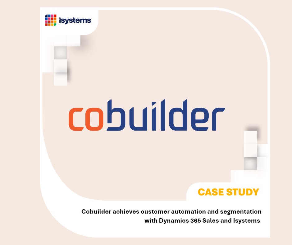 isystems_group's tweet photo. What is the receipt for streamlined sales process and high-quality services? 🤔

The success story of Cobuilder is a good example for that. Learn more: https://t.co/xc54cyhAvb

#Dyn365Sales #Dyn365CRM #CustomerManagement #CustomerSegmentation #BusinessEfficiency #Isystems https://t.co/iqs9htWBDC