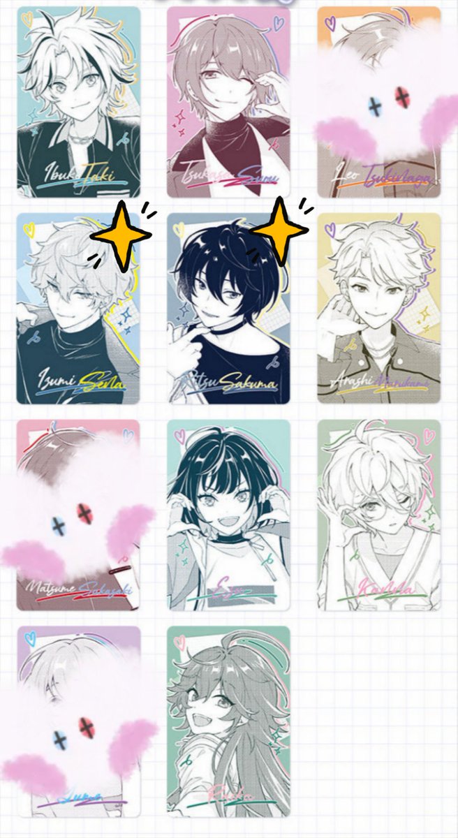 tarou_ju's tweet photo. あんスタ 中国 漫影流光テーマ ポップアップシリーズ 偶像夢幻祭 【交換 譲渡】

譲▶︎英智*,桃李*,弓弦*,真緒,日和,晃牙,維吹,司*,泉,凛月,嵐*,エス,カンナ,ライカ
 
求▶カード類:宗,零
缶バッジ:零>>>渉,奏汰,夏目,茨
or かかった金額+送料

ツリーに続きます⬇ https://t.co/r8I0uLrLd9