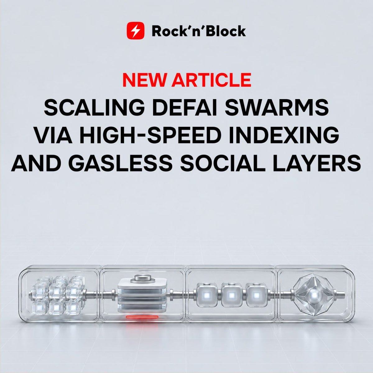 RockNBlockX's tweet photo. New article is here: how DeFAI swarms can scale without turning data access, agent coordination, and payments into separate bottlenecks.

We outline an architecture in which:

– Custom indexers stream structured on-chain events instead of making every agent reconstruct the same state

– Specialized agents analyze and challenge a signal before anything is executed

– x402 handles machine-to-machine payment requests, while wallet policies keep spending within defined limits

– An on-chain social layer can preserve a verifiable record of the swarm’s actions

We also examine the less comfortable parts: reorgs, false signals, inference costs, key custody, and the information that should remain private.

Read: https://t.co/MdqecoA8ya