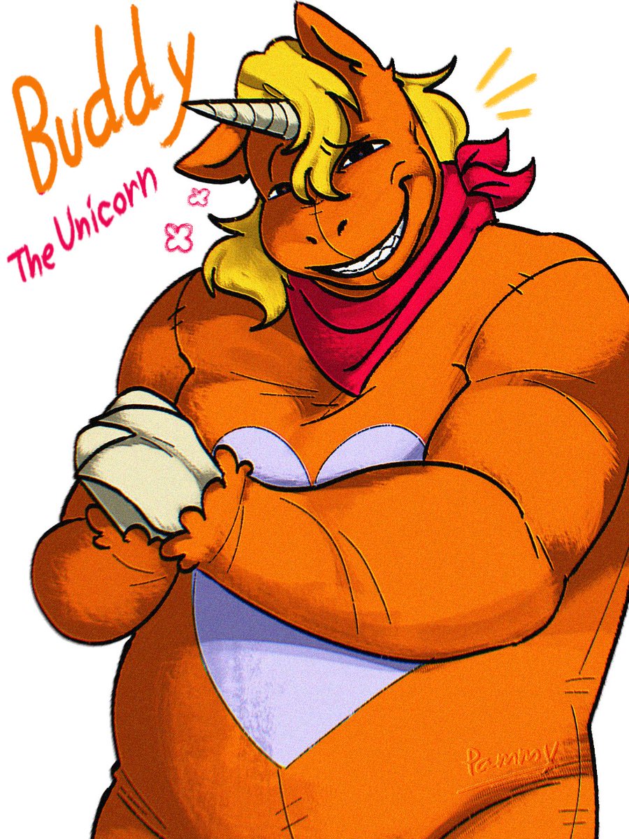 pammy77344's tweet photo. "I drew him in my own style"🧡

#buddytheunicorn #buddymovie https://t.co/RHJLdpsAAf