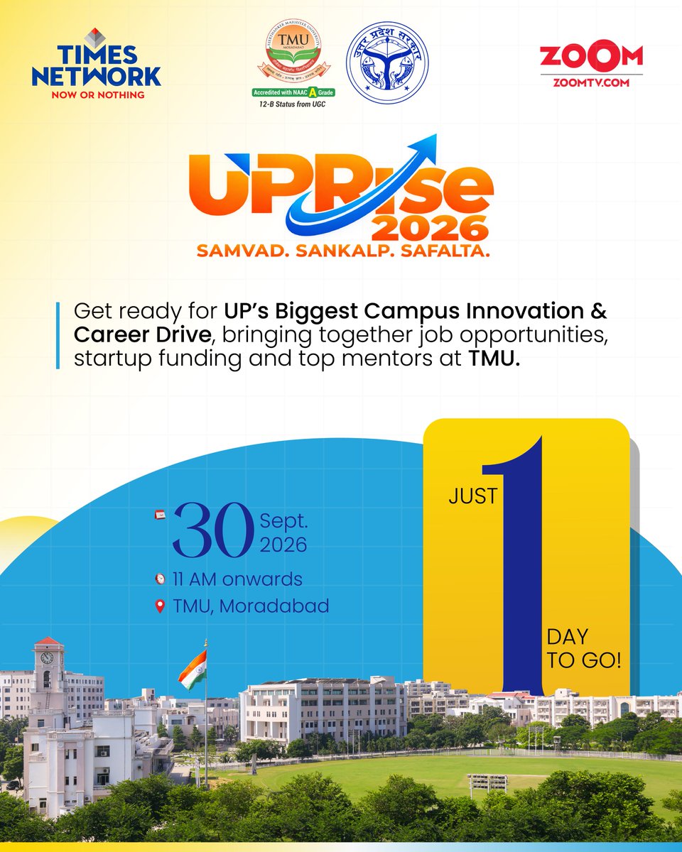Tmumbd's tweet photo. UP RISE 2026 is ready to bring fresh ideas, exciting opportunities and meaningful connections to the campus.
.
Get ready to witness ambitious minds, powerful conversations and possibilities that could shape what comes next.
The stage is set. Are you ready?
.
#uprise #internships https://t.co/9H1SoIx9dJ