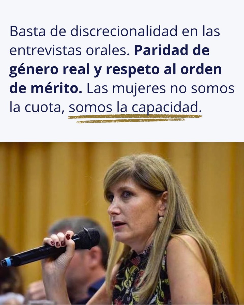 AleLazzaro2026's tweet photo. Basta de arbitrariedad en las entrevistas orales. Exigimos paridad real y respeto estricto al orden de mérito. Las mujeres no somos una cuota a llenar, somos capacidad y excelencia comprobada.

Este 20 de octubre, transformemos el Consejo juntas. Acompañá a la Lista 1. ⚖️🇦🇷 https://t.co/IsHpJFP34c