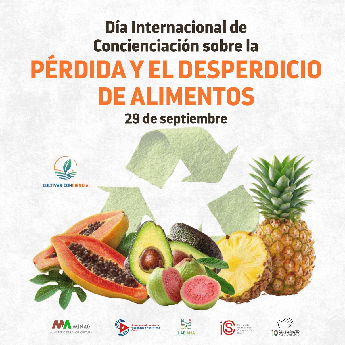 CultivaCiencia's tweet photo. La pérdida y el desperdicio de alimentos intensifican el cambio climático y afectan al medio ambiente y a la seguridad alimentaria. 
Promover la educación y la sensibilización en torno a este desafío fortalece la sostenibilidad y genera beneficios ambientales. https://t.co/UuQbCO1ivy