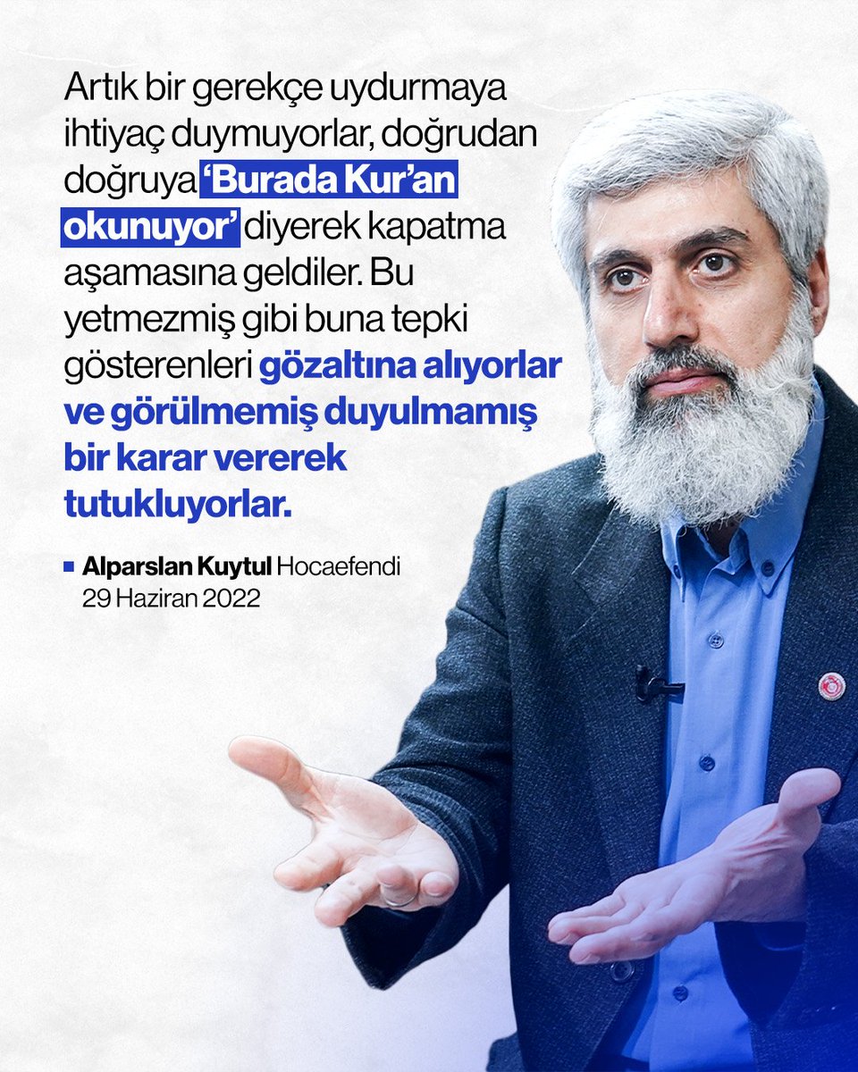 _liderhoca1's tweet photo. Artık bir gerekçe uydurmaya ihtiyaç duymuyorlar, doğrudan doğruya ‘Burada Kur’an okunuyor’ diyerek kapatma aşamasına geldiler. 

#28ŞubatHortladı
#OsmaniyeAdliyesi
#KuranOkumakSuçMu https://t.co/Q5p6K1x7TS