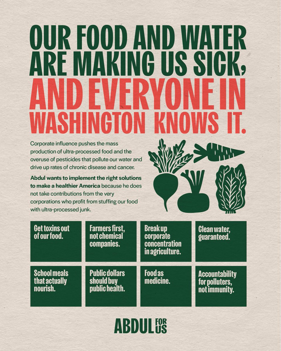 AbdulElSayed's tweet photo. My Building a Healthier America Policy Agenda. 🌱🧑‍🌾🍏💧 https://t.co/4XwUwPCkrA