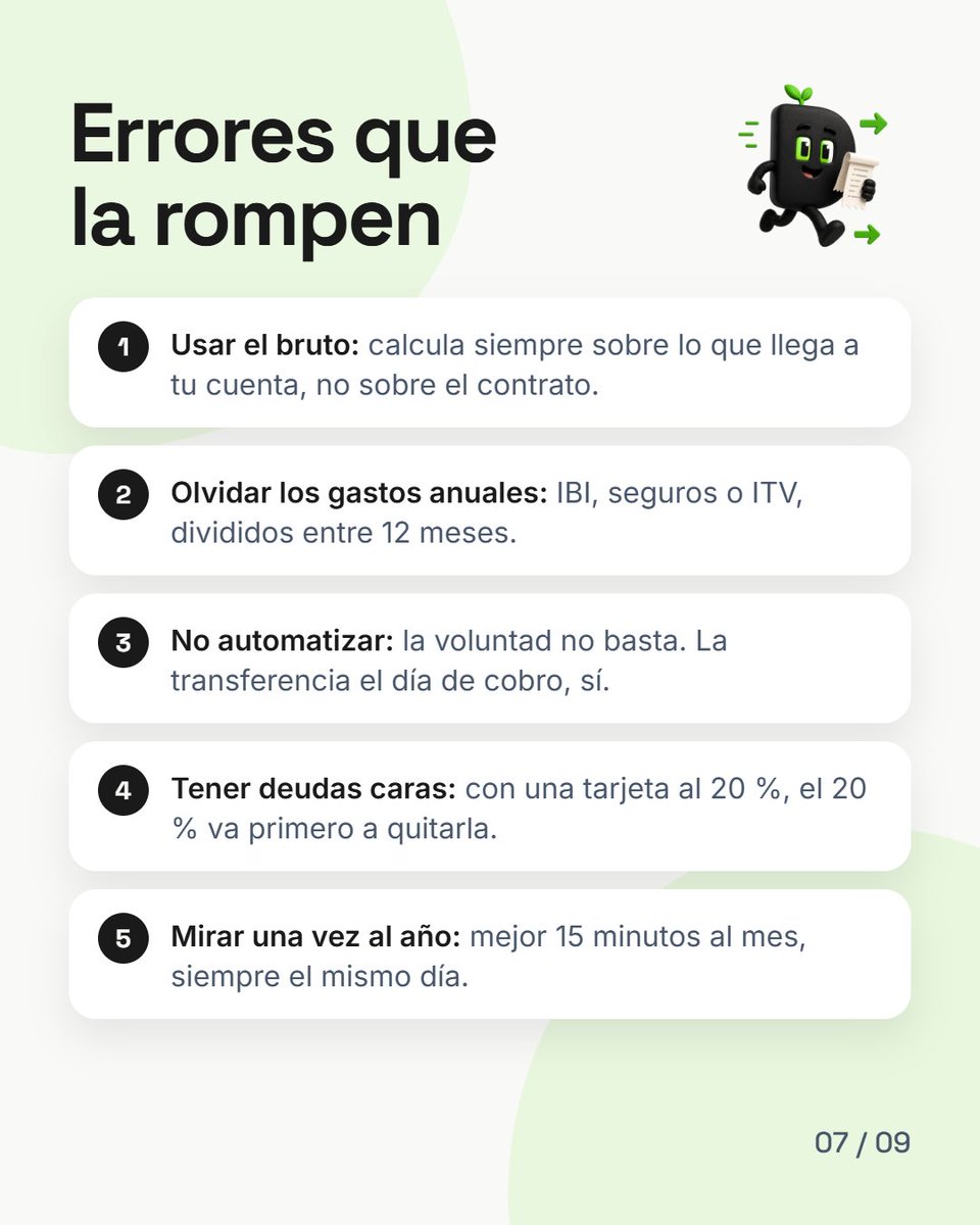 urbinams's tweet photo. Si la vivienda se come más de la mitad del sueldo (hola Madrid y Barcelona), pasa a un 60/20/20.

❌ Lo que no se toca es el ahorro, si un mes no llegad, recorta de los deseos, nunca del 20% de tu ahorro. https://t.co/Ik8rmfjhsU
