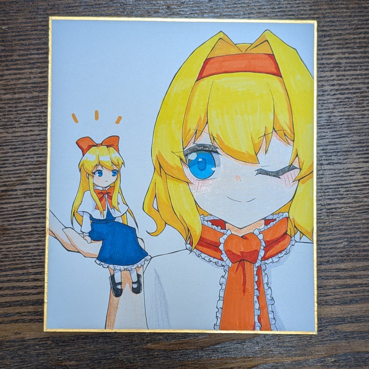 YoumenoAi's tweet photo. 例大祭に持っていく色紙①
今回は魔理沙・フランドール・アリスを中心に描きました〜！ https://t.co/vOJj7NUGLz