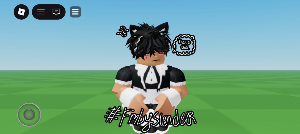 meylo90gian's tweet photo. #FEMBOY Slenderr

Look pretty he is, right??? <3
Until Bryan was shocked when he saw it, I wanted to laugh when I saw it too!! 

I secretly change slender's outfit to be maid outfit+cat ears XD

#Roblox #BaconxSlender #Femboy https://t.co/K4ALSgAS6A