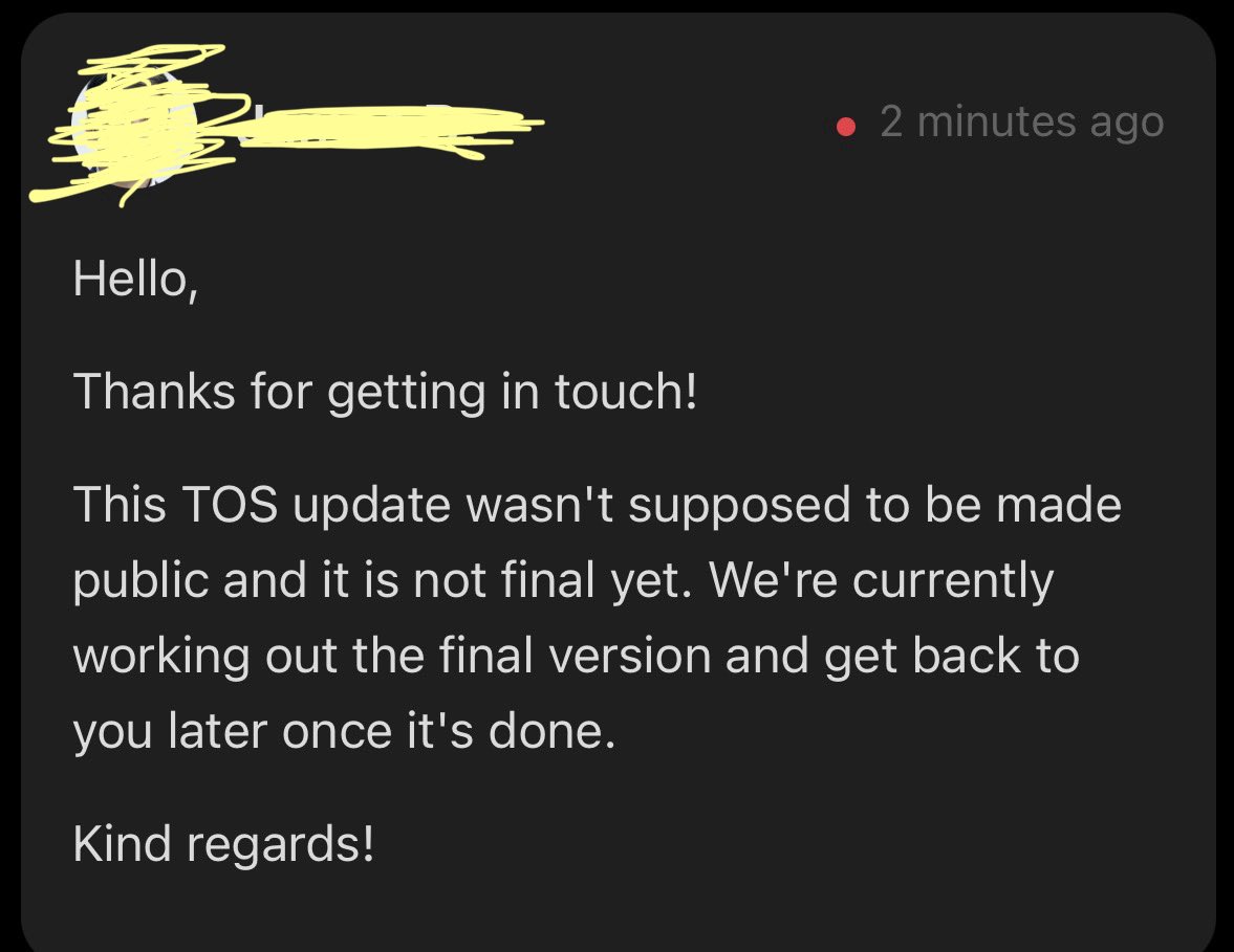 DLewTrades's tweet photo. UPDATE: 

I reached out to TradingView regarding the “Technology Fee” on invite-only scripts that appeared in their TOS.

This is what a rep sent back:

- Wasn’t supposed to be made public

- Not final yet

Meaning that someone is about to get fired but they’re really doing it. https://t.co/mCMNhWcPZa