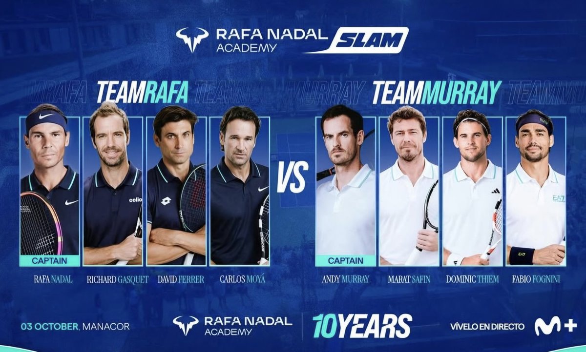 mag_bess's tweet photo. TEAM RAFA VS TEAM MURRAY 🤩🎾
Both teams are now complete! 🔥

David Ferrer IG story https://t.co/XDLGx1jGIG