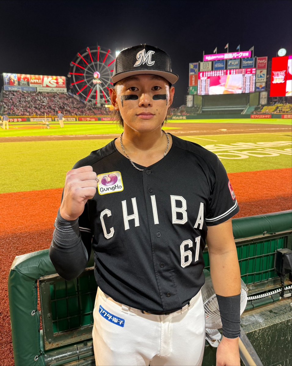 chibalotte_pr's tweet photo. 本日3安打、2本のホームランを放った #山本大斗 選手！
#chibalotte #広報 https://t.co/F4SLOLT1vv