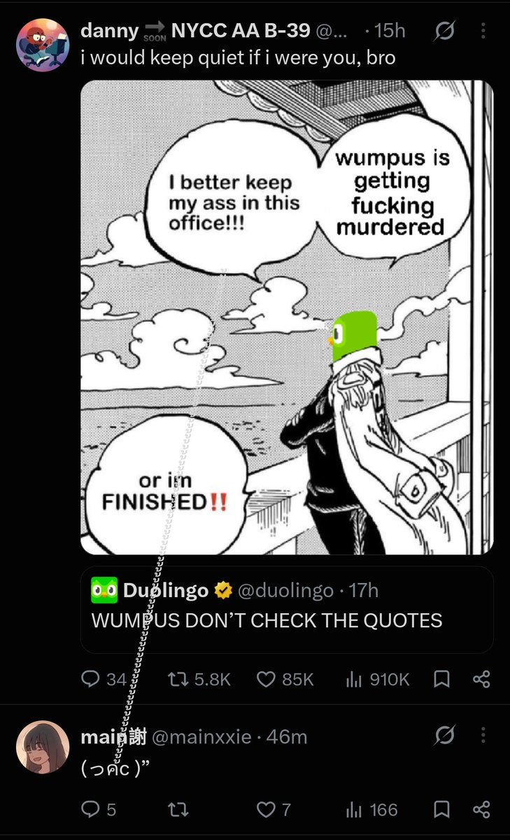 _vinap's tweet photo. @mainxxie NOT ON THE THE DUOLINGO BIRD??? 😭 https://t.co/ldNeIvlD7C