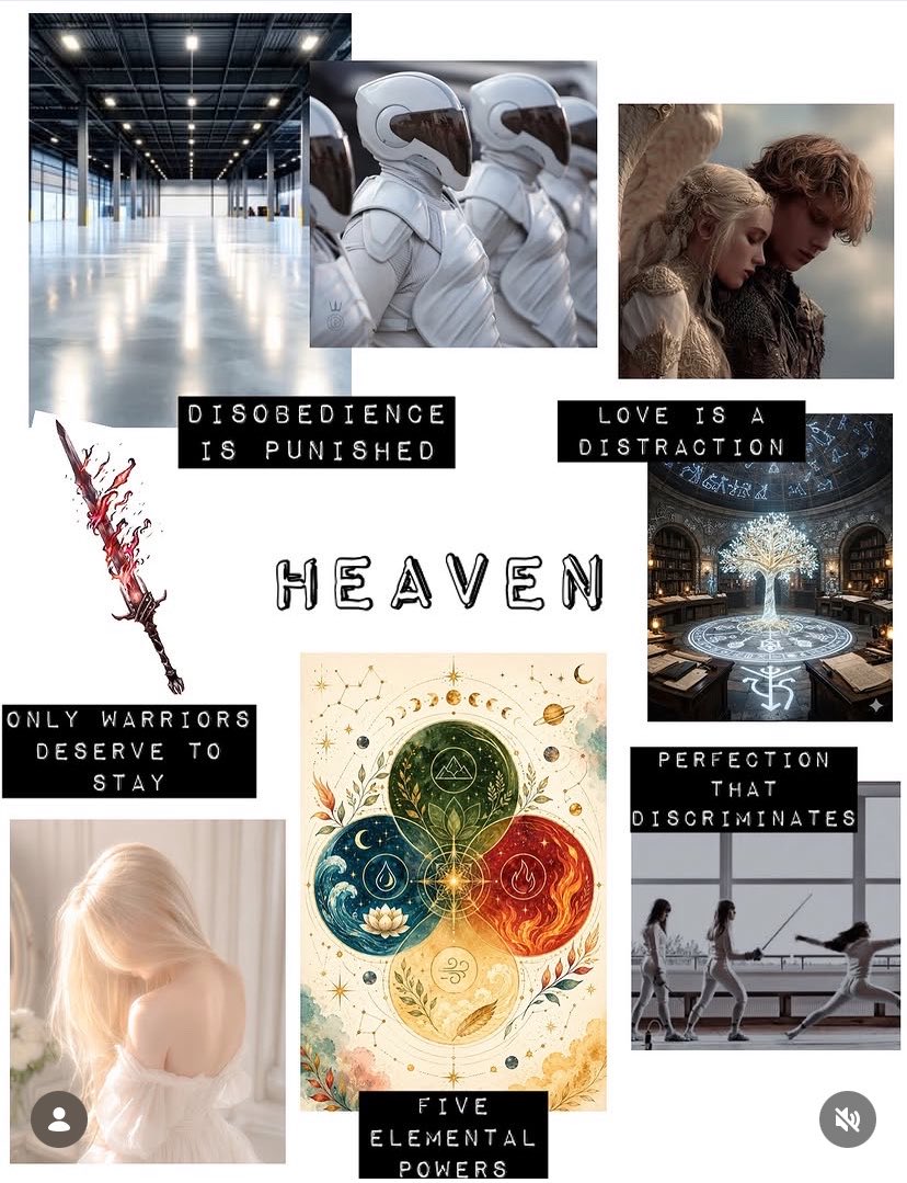 evayacob's tweet photo. Tropes &amp; Vibes: HEAVEN 
I wanted to break the stereotype of Heaven and portray it as a system built on rigid rules and an obsession with perfection. In this version of Heaven, everyone is expected to fit into a predetermined role, and those who are different are seen as a threat https://t.co/i9XreqjqoK