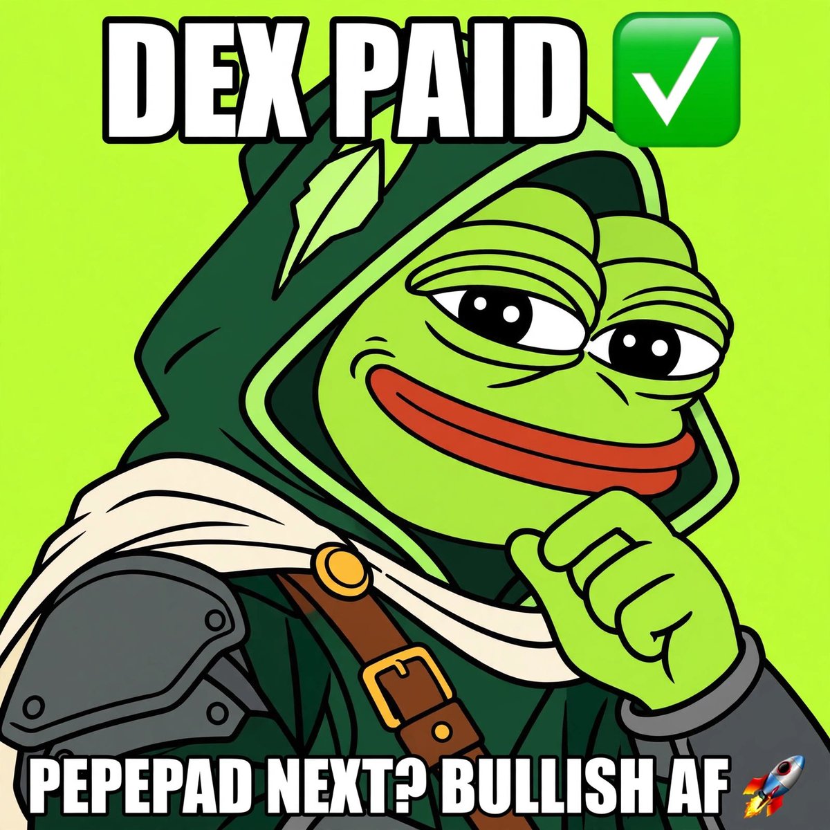 PepepadRH's tweet photo. DEX PAID ✅

$PEPEPAD is locked in. No games.

The launchpad where memes become communities 🐸🚀

https://t.co/HVsSnAfa6j

https://t.co/164vOKx4So

https://t.co/5Ut1hPzMXi

#pepepad #pepe #rh #usdg https://t.co/Wk1JRnbNoV
