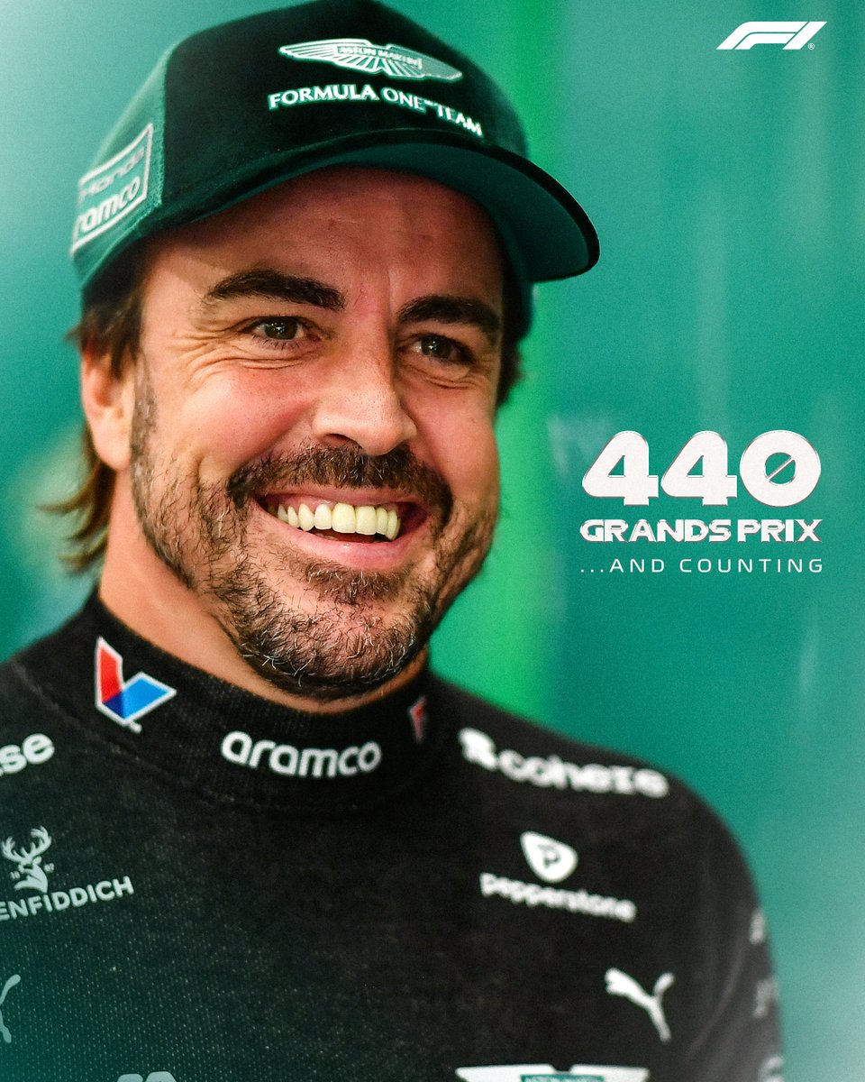 F1's tweet photo. Here's to the next 440, @alo_oficial 🤩

#F1 https://t.co/mUQrF8c9U0