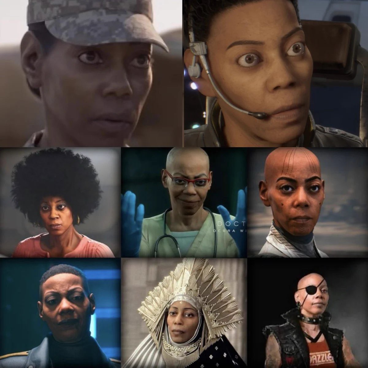 primetimezzzz's tweet photo. @Vileself Ah yea but somehow they can make this woman a dead in 1:1 model in different engines, different ganes, different studios, different developers…. 

Weird huh. Also that pic is what y’all call diversity in gaming? Same shit over and over? 

Weird https://t.co/lvAiehHx0W