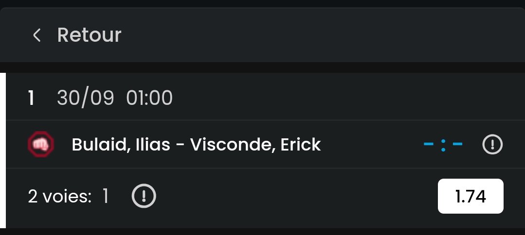 Baggy_pronos's tweet photo. ๐ฅ MMA - DWCS Week 8 ๐บ๐ธ
๐ฏ Ilias Bulaid gagne le combat (vs Erick Visconde)
๐ Cote : 1.74
๐ฐ Mise : 2% de la BK
#Pronostic #ParisSportifs #MMA #UFC #DWCS #DWCS8 #Bulaid #Visconde https://t.co/Wqwy95YoyW