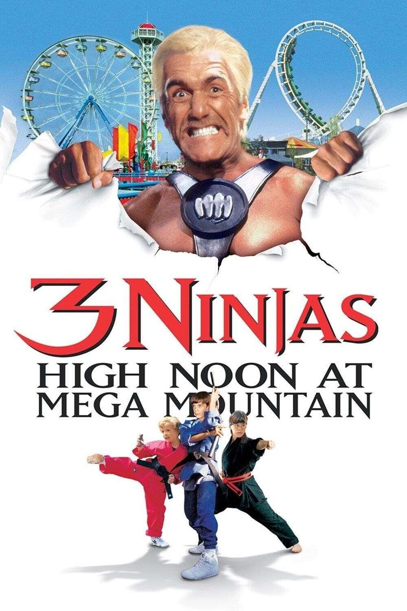notover9000's tweet photo. 3 Ninjas: High Noon at Mega Mountain (1998)
Like a bad power rangers episode but also Hulk Hogan is there in a canonical wig https://t.co/OYEfhGWVUU
