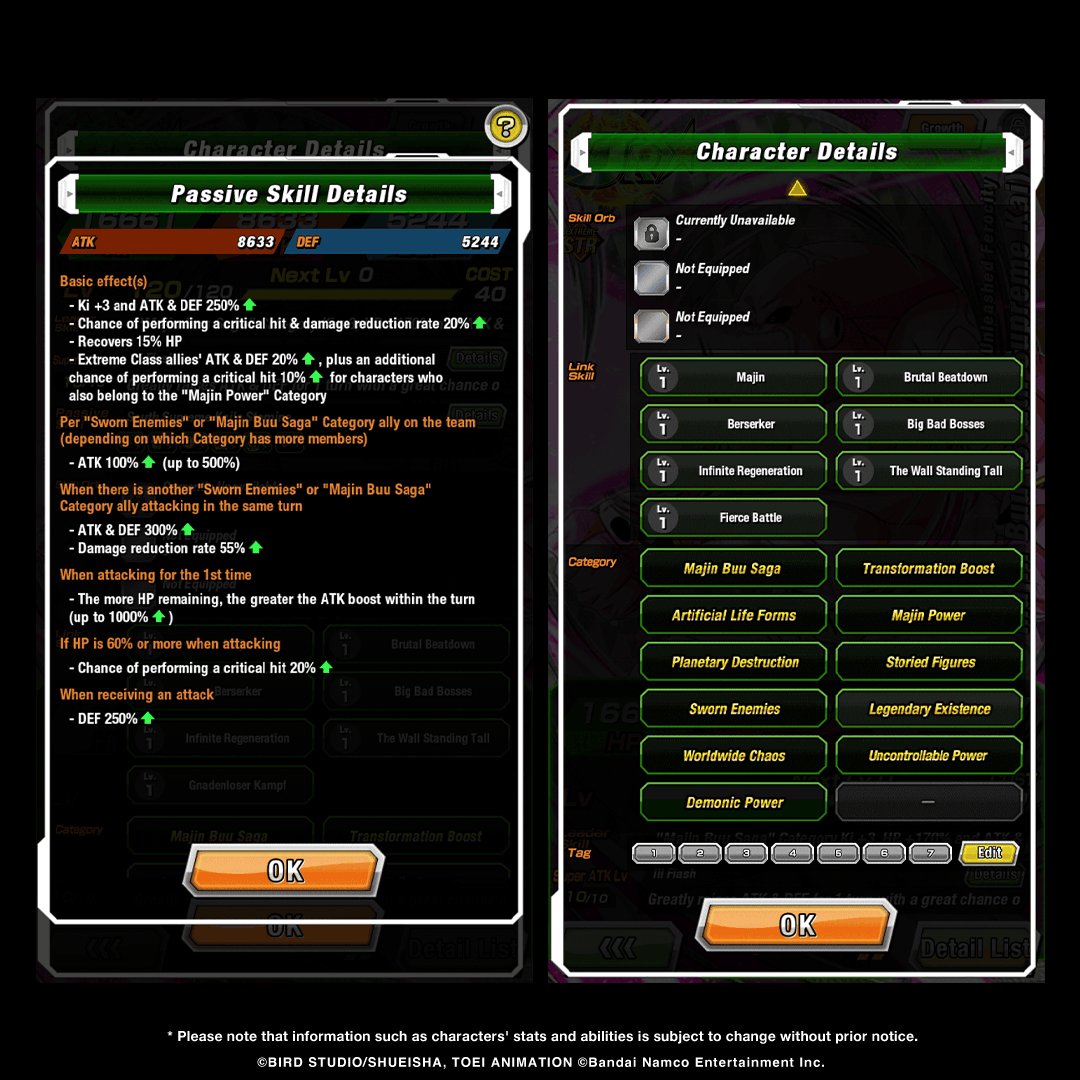 rychuslc's tweet photo. Pure chaos is coming to Dokkan Battle! 💥👹

First-hand information on UR [Unleashed Ferocity] Majin Buu (South Supreme Kai)'s stats!

#DokkanBattle #DragonBallZ #DBZDokkanBattle #MajinBuu #MajinBuuSaga #URBuu #ExtremeSTR #AnimeGaming #MobileGames #GachaGames #DragonBall https://t.co/Nxqgg2V2M4