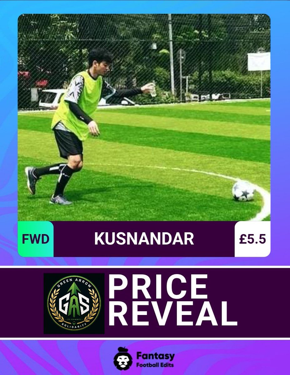greenarrows2026's tweet photo. GAS Mini Soccer price reveal 👇

@nandarprayitno - FWD - £5.5m 💸 

#FPL #FPLIndonesia https://t.co/FVKPP4G8AX