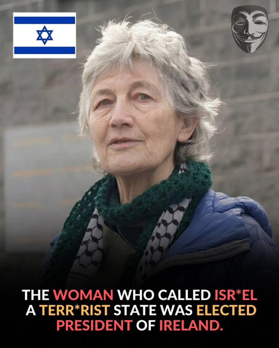 QTruth001's tweet photo. 🇮🇪🇮🇱 BE HONEST: Ireland’s President Catherine Connolly has described Israel as a “terrorist state.” 

Do you agree with her statement? 👀

🟢 A) YES
🔴 B) NO

WHAT’S YOUR TAKE? 👇 https://t.co/qeOIMasbaY