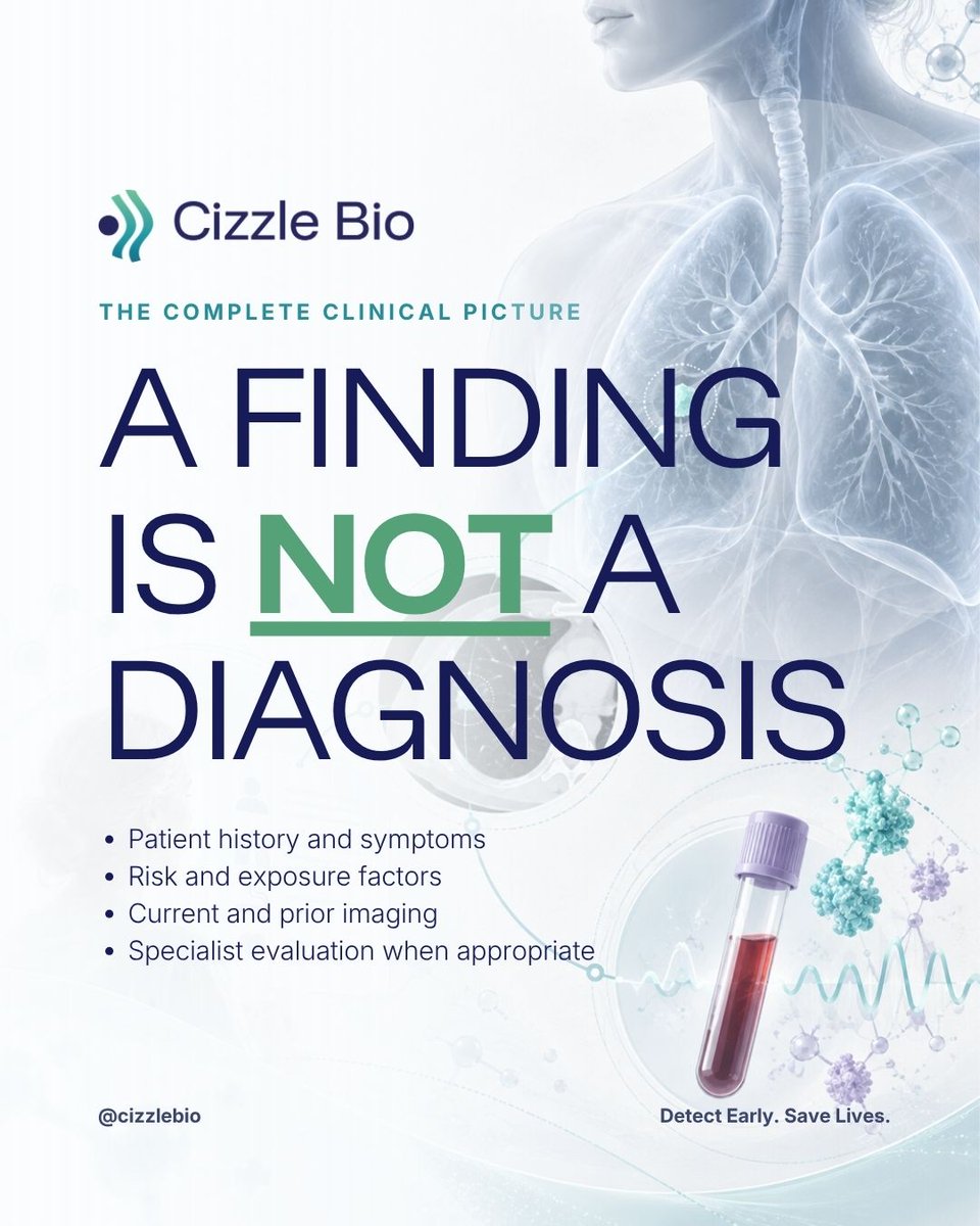CizzleBio's tweet photo. DFW clinicians: The CIZ1B test may provide an additional biomarker data point when assessing patients with indeterminate pulmonary nodules. It complements—not replaces—imaging and clinical judgment. Read the article:
https://t.co/RIIDt9cNHo https://t.co/MWjEUnbxDD