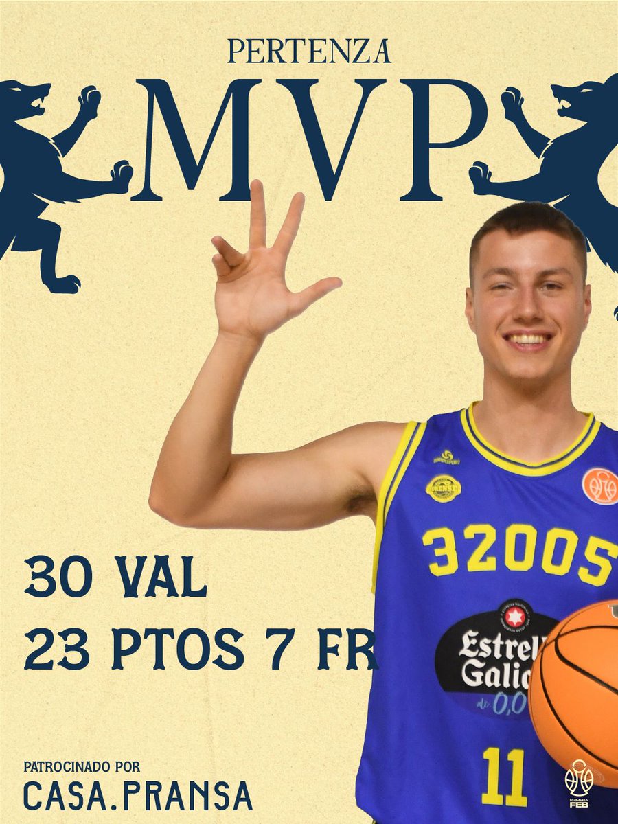 COBSAD's tweet photo. Comezamos forte!

@_martinf11  foi un dos grandes protagonistas da primeira xornada de liga e o seu partidazo ten premio por partida dobre:

MVP patrocinado por @casa.pransa Quinteto ideal da xornada

#ForzaCOB #Pertenza https://t.co/rQYwJpoLIW