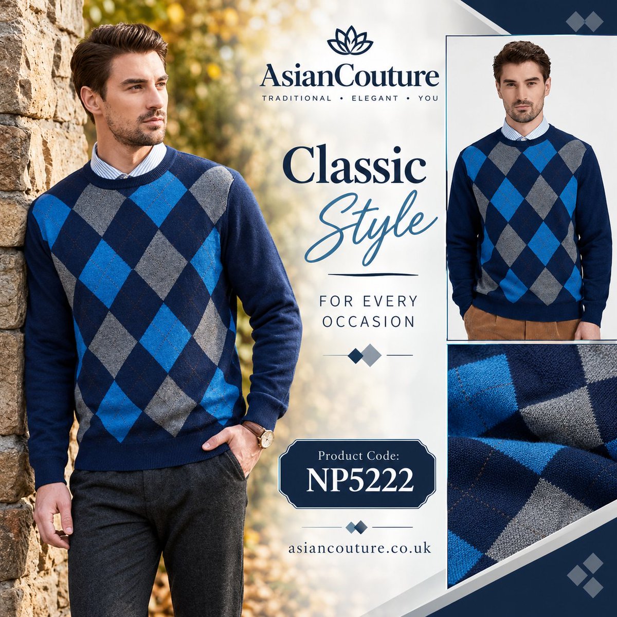 Asian_CoutureUK's tweet photo. Elevate your wardrobe with a classic argyle pattern, capturing attention with its sophisticated charm.
🛍️ Shop now before it's gone at https://t.co/eV9dpNmLKJ
#AsianCouture #WeeklyDeal #menswear #jersey #winterwear https://t.co/UcuXfunE9S