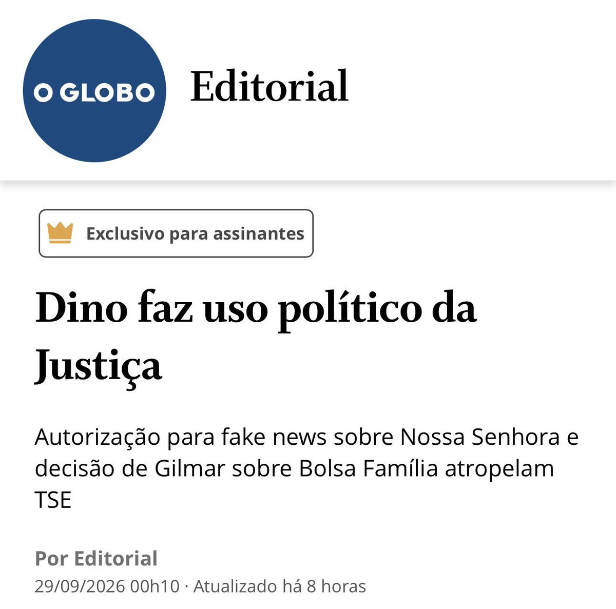 leandroruschel's tweet photo. Moraes faz uso político do Supremo há SETE ANOS, sob aplausos do Globo e de toda militância de redação.

Dino está apenas pegando o bastão...

Agora eles estão com medo?

A "imprensa" é a maior responsável pela destruição do Brasil. https://t.co/ltQuNuKefQ