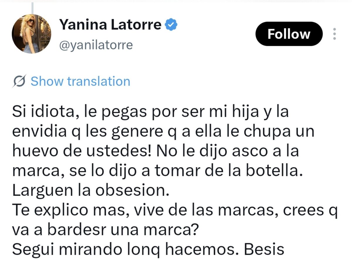 raeditsy's tweet photo. Yanina Latorre hace 3 días que sigue con su brote psicótico y también parece que no coj3 con su marido que se la pasa respondiendo a los haters, como era YANI, no que no se respondían a los haters, hay que dejarlos... SI SI ni vos misma seguís tu consejo https://t.co/Kxmehso5LV