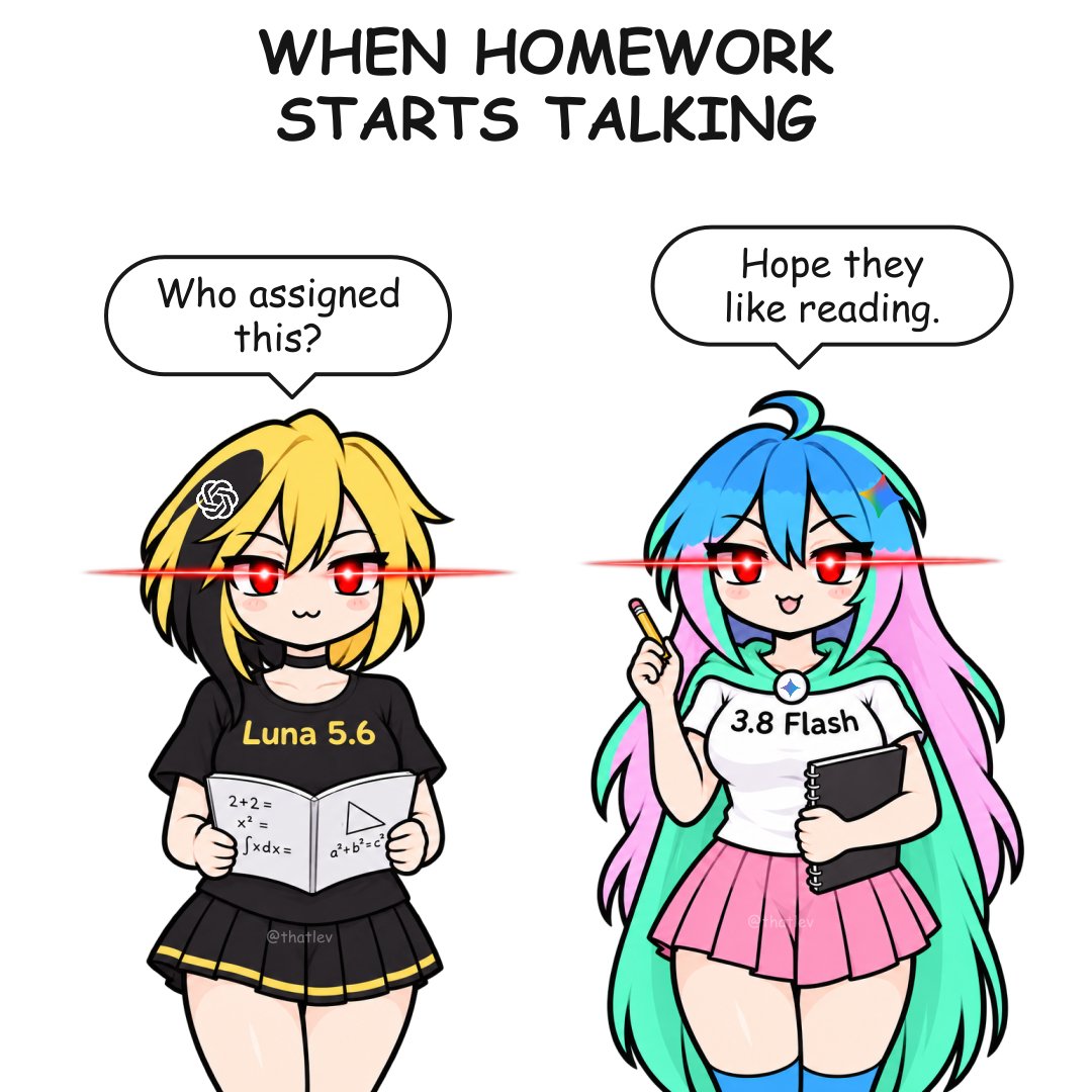 thatlevco's tweet photo. When the homework starts talking back, ChatGPT and Gemini lock in https://t.co/bxal4zi4Xu