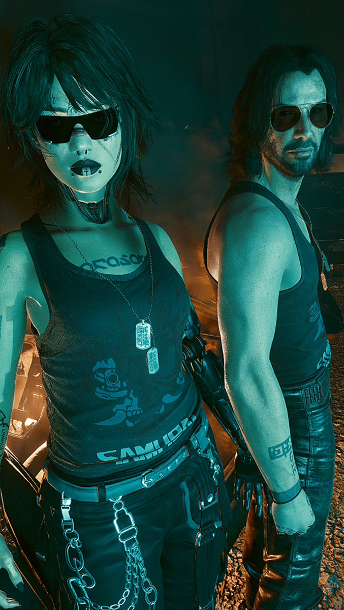 veariax's tweet photo. Johnny: Imagine we're deployed together, fightin' in a war side by side. Would you take a bullet for me?
V: I would, yeah. 

#cyberpunk2077 #cyberpunk2077V #CyberpunkPhotomode #johnnysilverhand https://t.co/Dy7gpoyh4z
