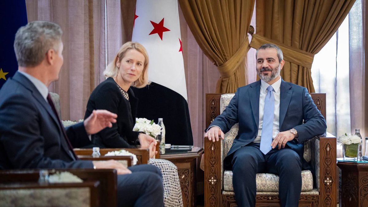 Issa_Mihesh's tweet photo. Syrias utenriksminister @AsaadHShaibani møter EUs visepresident @kajakallas i Damaskus i dag. https://t.co/6JQx1i5LYu