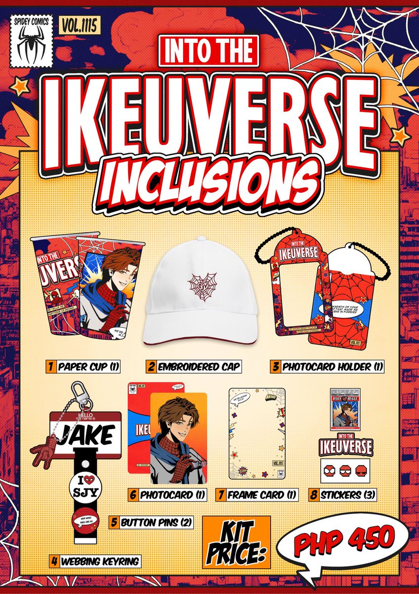chikookcart's tweet photo. No Stark Industries’ budget, but this is still the ultimate SPIDEY KIT! 🕸️🕷️

🚨 FULL KIT INCLUSIONS 🚨

📅 November 21, 2026
📍 HYST CAFE, Rizal
⏱️ 2:00 - 5:00 PM

❗️ SPIDEY-SENSE ❗️
Images are for mockup purposes only—actual sizes may vary

#INTO_THE_IKEUVERSE #ENHYPEN #JAKE https://t.co/l6ldcMOApg
