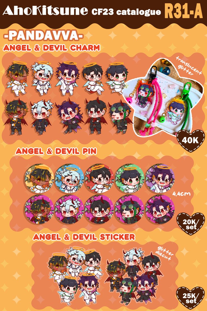 aho_Kitsune's tweet photo. Like &amp; share appreciated 🙏🫶

Full Catalogue for #CF23 #COMIFURO23
PO batch 2 open !! ✨
Swipe for full catalogue.

🌸 mail order (pick up closed)
📍hidup mati, R31-A both day
📎 on reply
🗓️ 27 oct
💫 Pandavva, wind breaker, kaiju no 8, tamon's b side

#Cf23catalogue https://t.co/nKzmEtAmn5