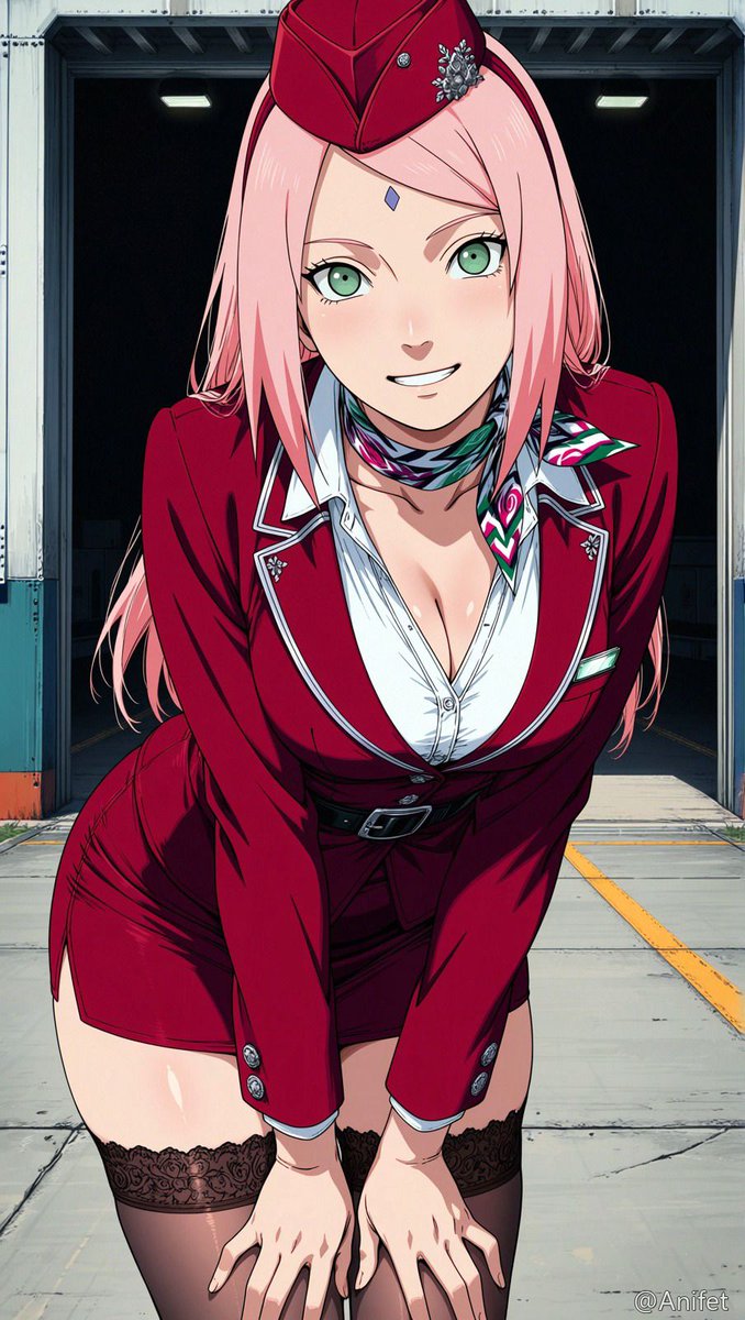 AnifetZX's tweet photo. Flight Attendant Haruno Sakura😊
#Naruto #SakuraHaruno https://t.co/ofQubljG7M