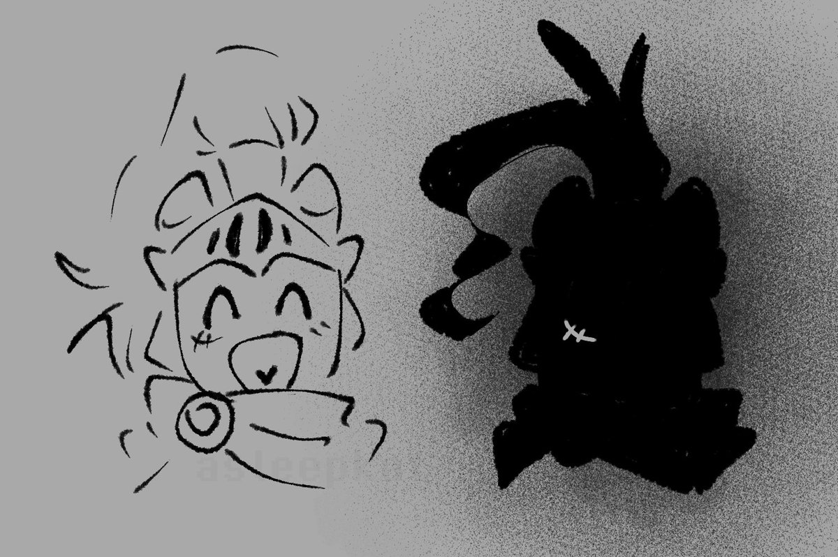 AsleepKat's tweet photo. Really loving the duality between Sword, the dude, and Sword with whatever the fuck his lore is https://t.co/xSKSHXNo8C