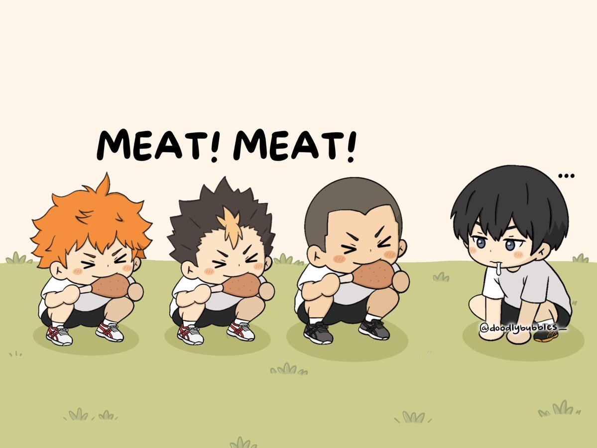 doodlybubbles_'s tweet photo. Karasuno’s four bakas!! ♡

I love that BBQ/MEAT scene with Hinata, Noya &amp; Tanaka going feral while Fukurodani looked horrified lol. And poor Kageyama just standing there, wanting to join but not knowing how TT

#Haikyuu #ハイキュー #HaikyuuFanart #日向翔陽 #影山飛雄 #hinatashoyo https://t.co/AQGeMIriht