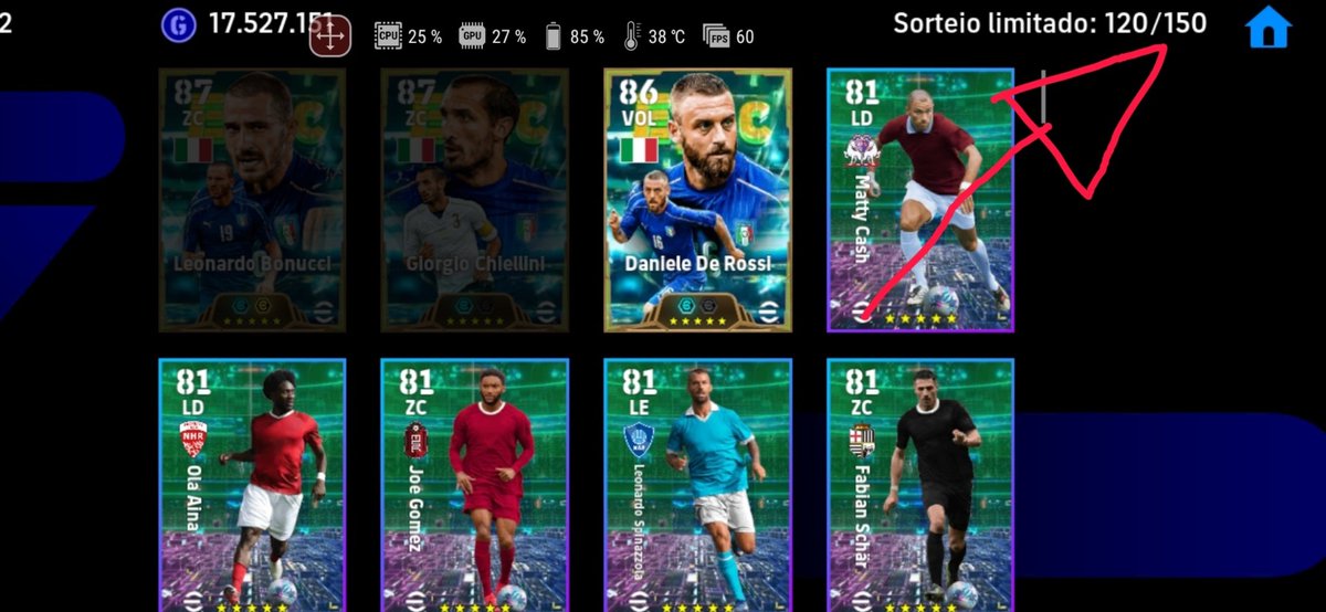 DanDeCastroGam1's tweet photo. @play_eFootball 3 tentativas , só queria o  Chiellini e se conseguisse já parava mas , o Bonucci veio antes , tá de boa , nois aceita  , apesar de não ter fortaleza aérea , ele já é alto msmo

@JLeSportsYt 
@Baraoegamer10 
@darllan_gomes 
@futirinhas 
@AfGameplays
@GalvaniRenan
@jogue_efootball https://t.co/upjKZbIHBV
