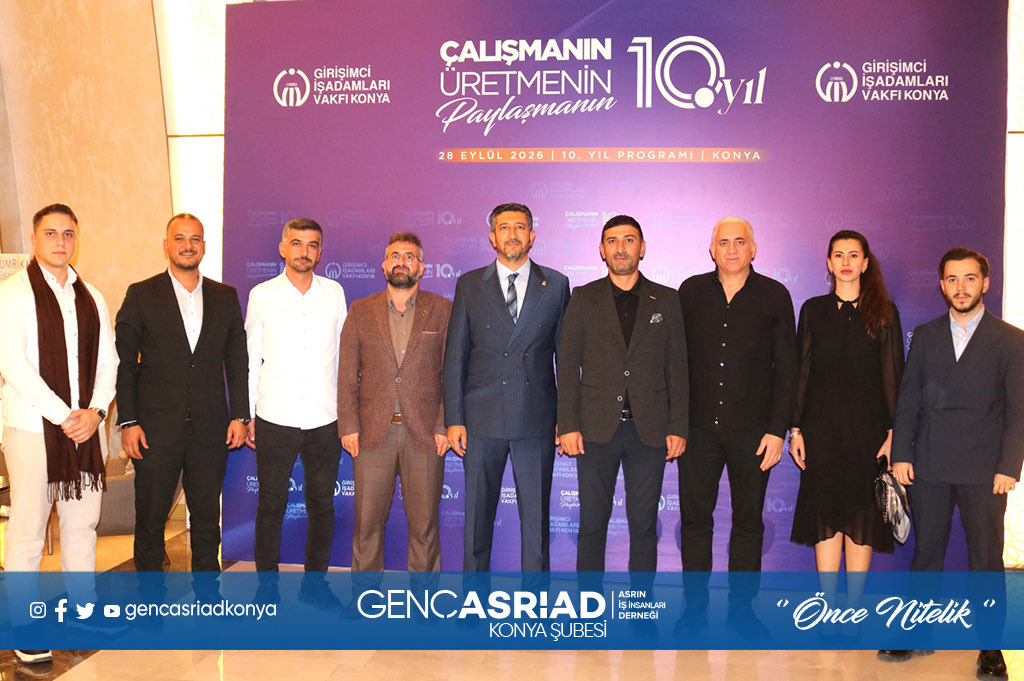 AsriadGenc's tweet photo. Girişimci İş Adamları Vakfı’nın 10. yıl kutlamaları kapsamında düzenlenen programa katılım sağladık.

#gençasriad #asriad #konya https://t.co/4V691Qcf5J
