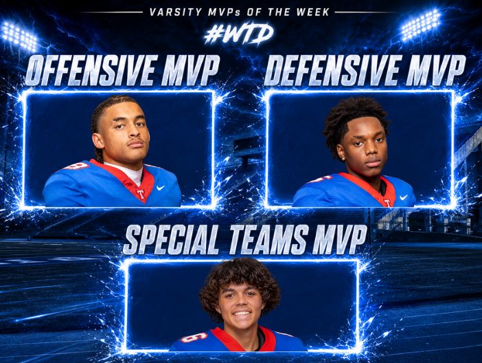 TempleFB254's tweet photo. MVPs of the Week 

Week 5 

Offense: Bradyn Williams 👑
Defense: Jaron Dailey 🏴‍☠️
Special Teams: Garrett Humphrey 🤲

#WTD #Commit2026 https://t.co/3pOctQzvQS