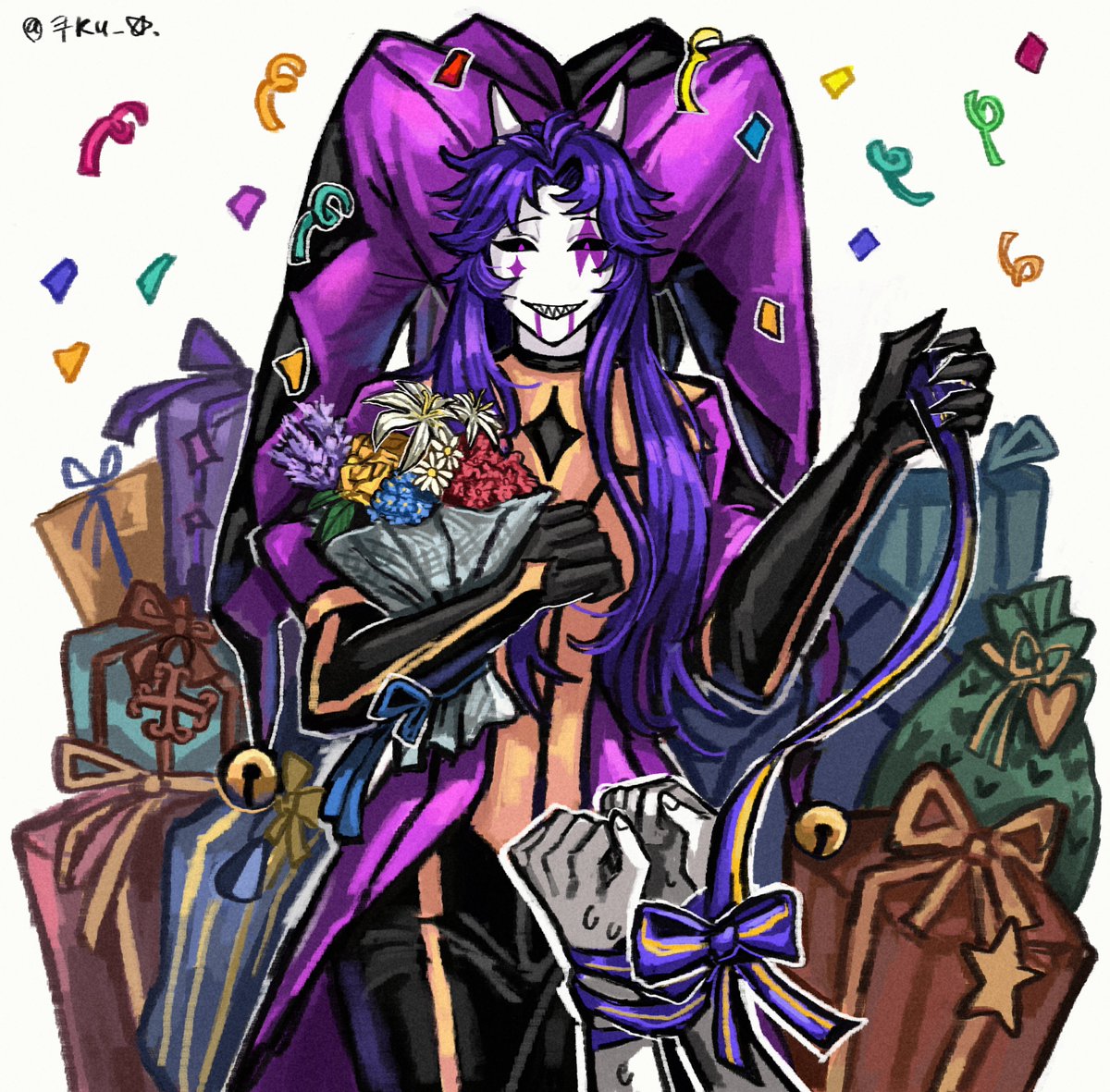 kuku_tfc's tweet photo. HBD jester🎉🎉 

#tfc #thefreakcircus #jestert #fanart https://t.co/i6vMAg2Zmr