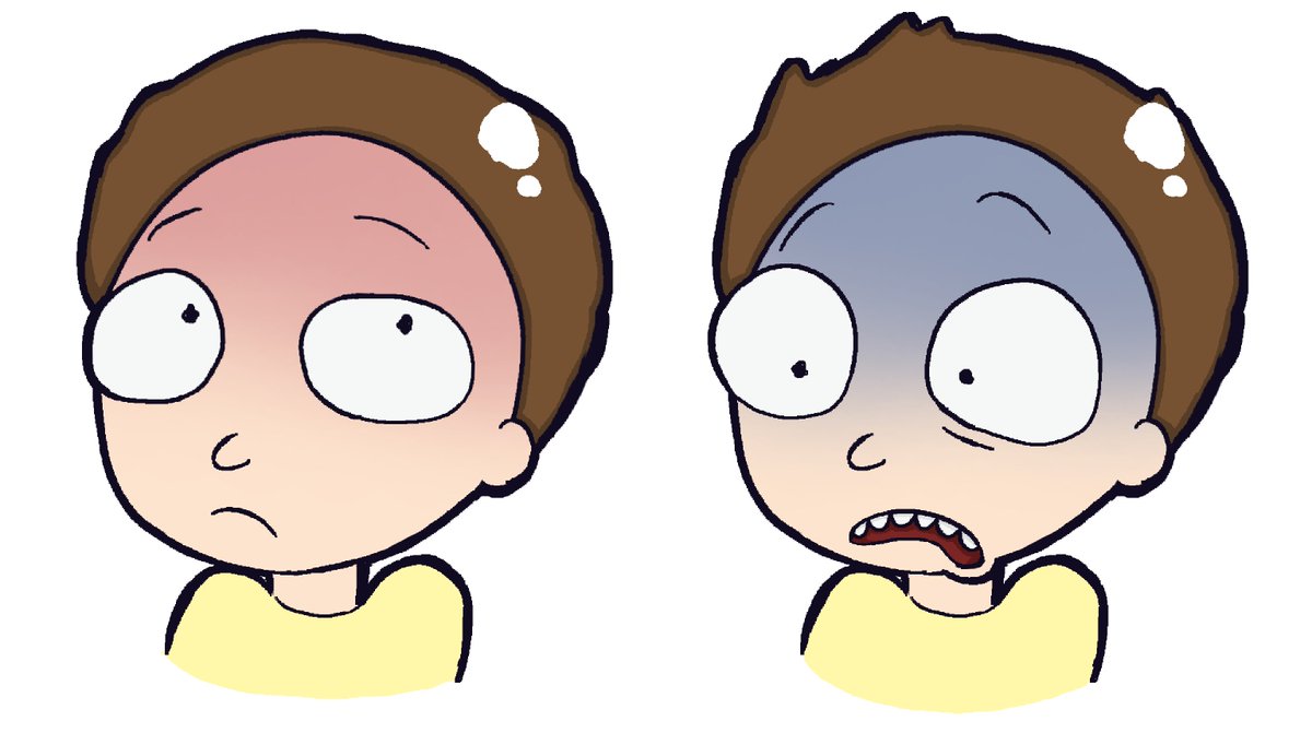 ikigayFOOL's tweet photo. exploring how to draw various emotions #RaM #morty #art https://t.co/q79pdRmT4a