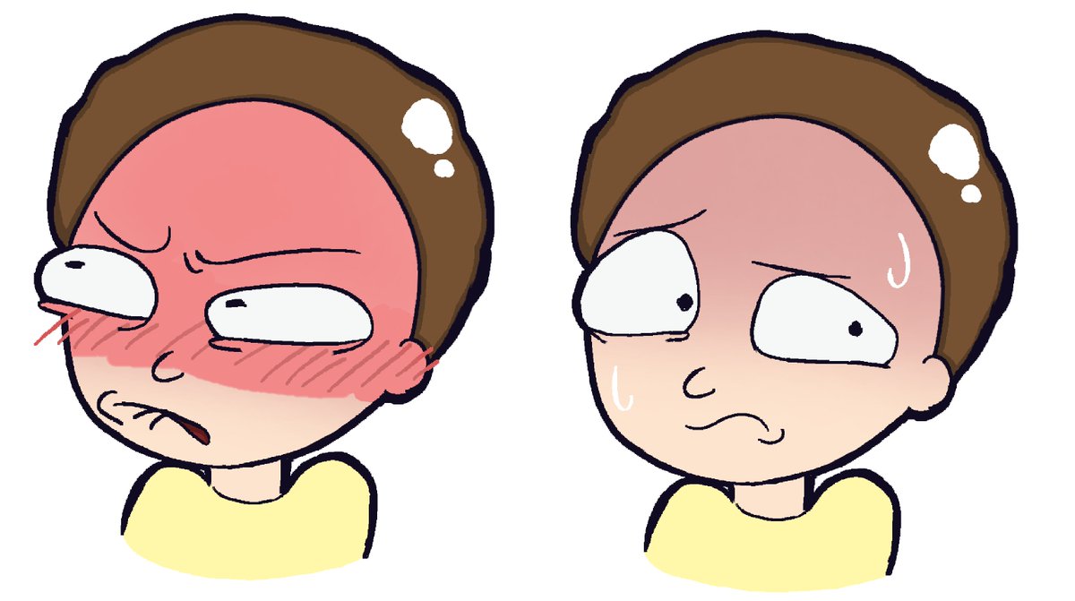 ikigayFOOL's tweet photo. exploring how to draw various emotions #RaM #morty #art https://t.co/q79pdRmT4a