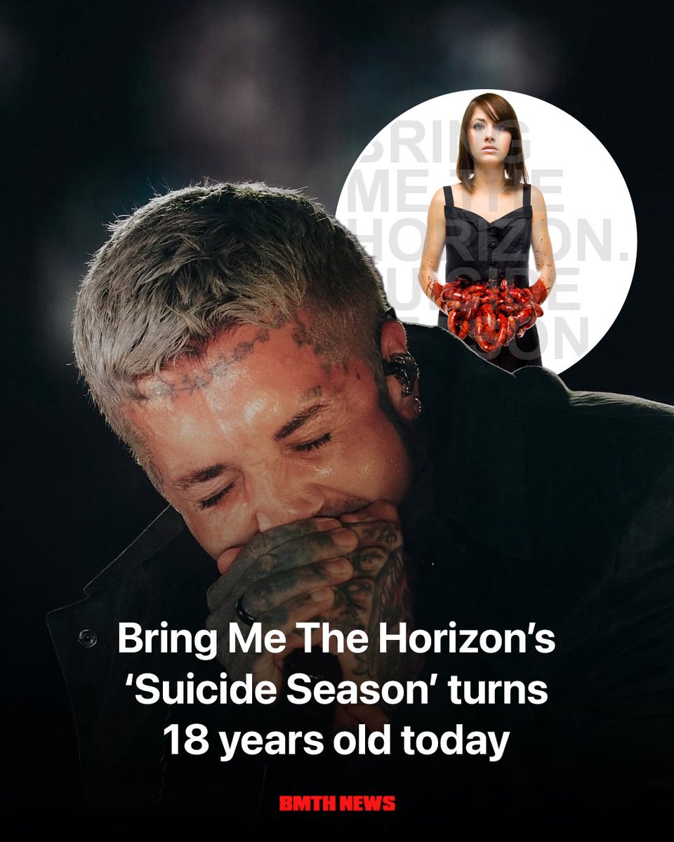 bmth_news's tweet photo. Bring Me The Horizon’s ‘Suicide Season’ turns 18 years old! https://t.co/BusaCMoC63