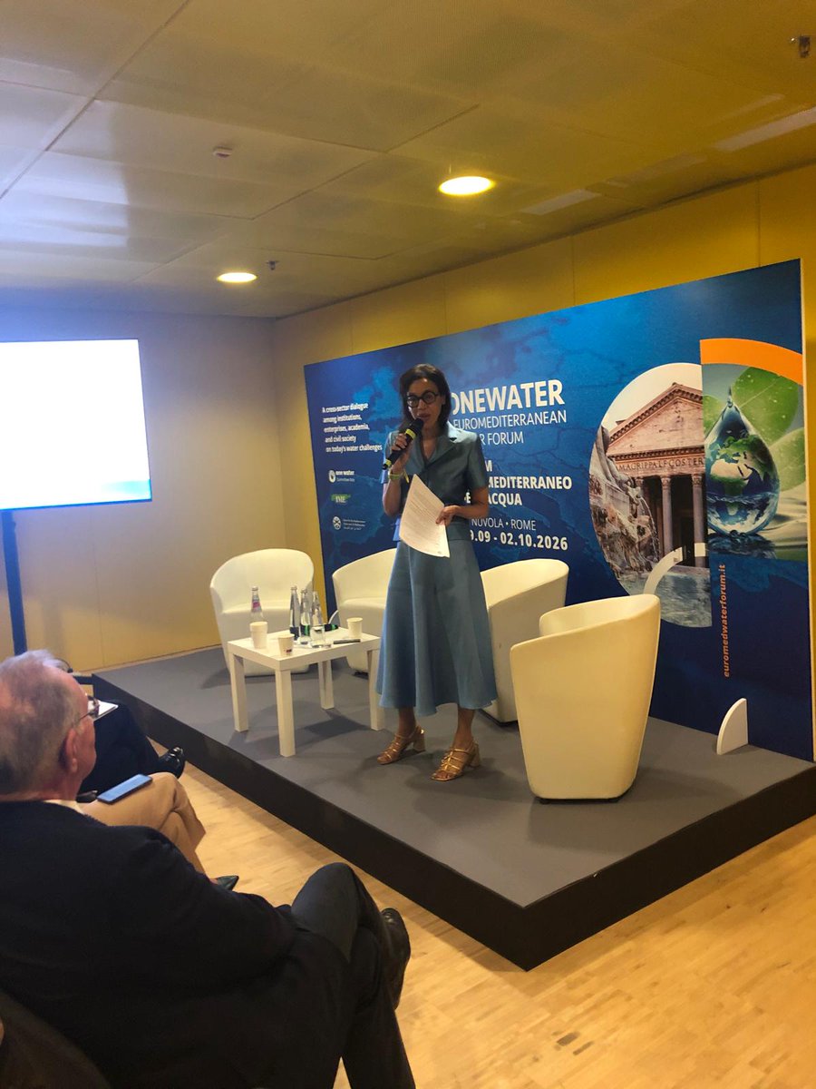 UfMSecretariat's tweet photo. 💧 The Mediterranean is warming 20% faster than the global average, and 180 million people already live in water scarcity.

In Rome, at the @UNESCO IHP & WWAP Symposium of the Euro-Mediterranean Water Forum, UfM Senior Deputy Secretary General Mariam Diallo put it simply: cooperation is not a luxury of good times. It's a necessity in hard ones.