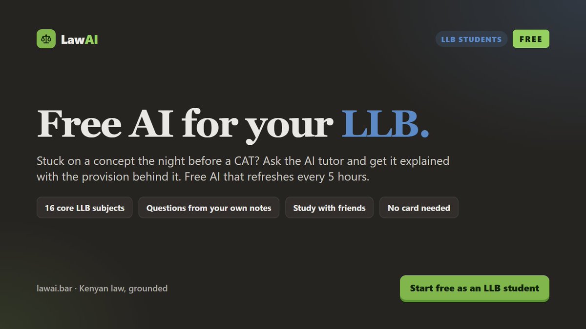 lawai_bar's tweet photo. To all LLB majors ,we got you covered . https://t.co/1MHRBWqdHB is introducing ai for llb . #llb #law #LawStudent https://t.co/F4MF9Ah1rc