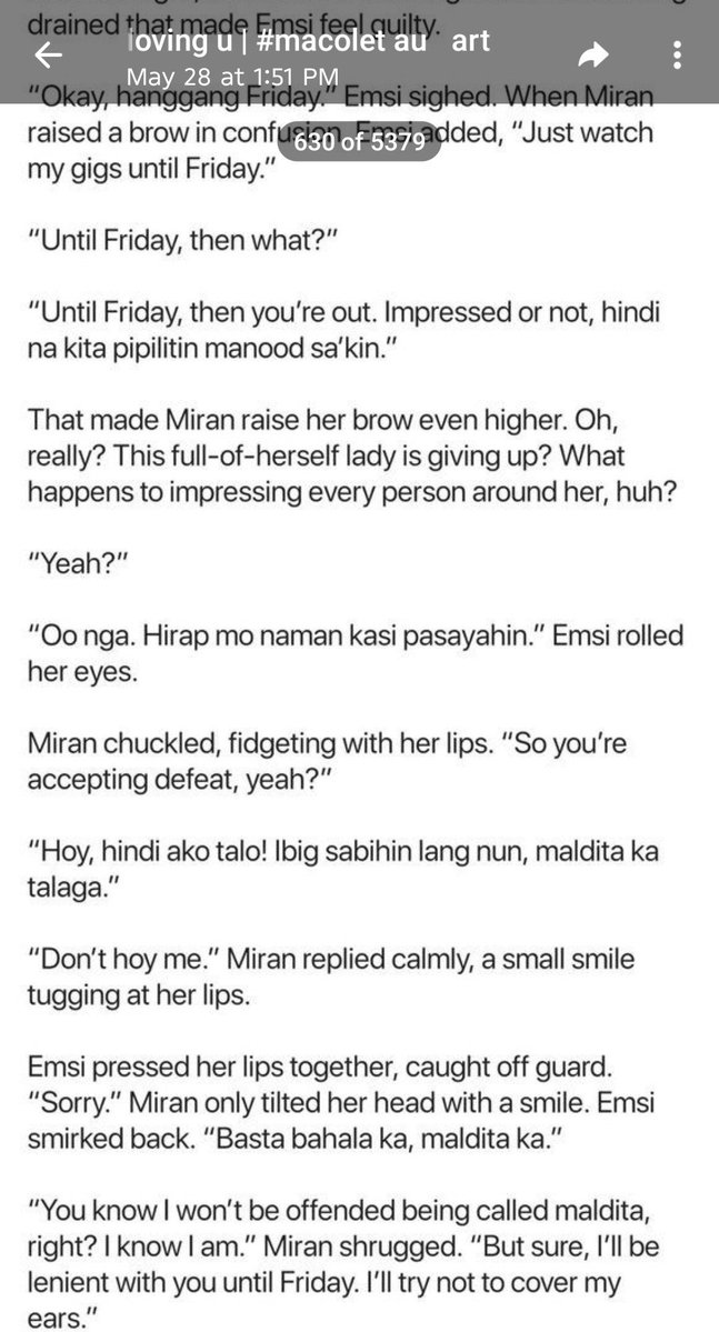 AyngApuli's tweet photo. @ellaine_i8 Kaka start ko lang rin kanina haha🤣 So far nasafun part pa naman Ako Ng story🤣
630 palang me🤣 https://t.co/HiVO7z5h2y