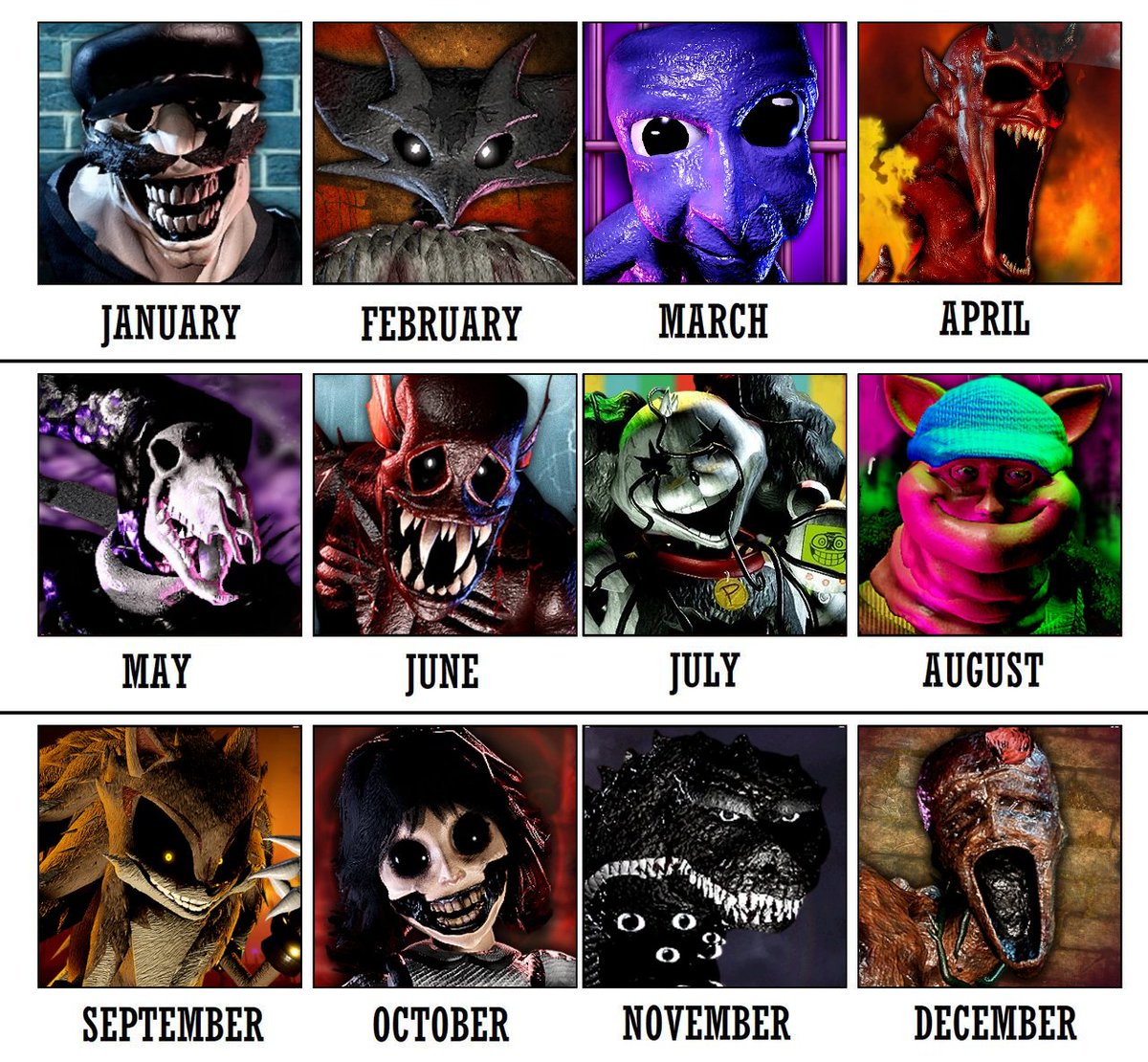 pkfnafsfm's tweet photo. Your birth month, your Pillar Chase monster V2  

#PillarChase2 #Roblox https://t.co/jStY82Zk4Z