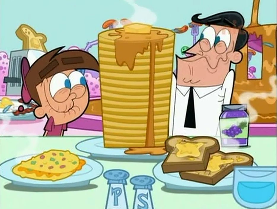 19Coolguy's tweet photo. Timmy and his dad are ecstatic for pancakes!🥞 #nationalpancakeday #thefairlyoddparents https://t.co/vSMXsd30Sr